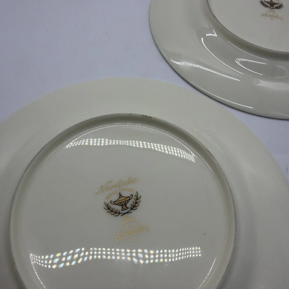 NORITAKE CHURCHILL 9750 SET OF 5 BONE CHINA BREAD & BUTTER‎ PLATES - 6 inch
